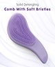Solid Detangling Comb with Soft Bristles - Purple