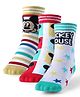 Cute Walk by Babyhug Non Terry Anti Bacterial Ankle Length Socks Mickey Mouse Family Graphics Pack of 3 - Multicolour