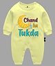 The Peppy Tend Eid Theme Full Sleeves  Chand Ka Tukda Text Printed Romper - Yellow