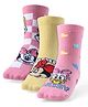 Cute Walk by Babyhug Non Terry Anti Bacterial Ankle Length Socks Minnie Mouse Family Graphics Pack of 3 - Multicolour