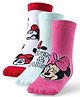Cute Walk by Babyhug Non Terry Anti Bacterial Ankle Length Socks Disney Minnie Mouse Family Graphics Pack of 3 - Multicolour