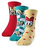 Cute Walk by Babyhug Disney   Cotton Blend Knit  Anti-Bacterial Ankle Length Socks Minnie Mouse Family Graphics Pack of 3 - Multicolour
