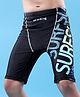 Pine Active  Swimming Trunk with Text Print - Black
