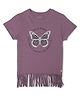 GINI & JONY Cotton Half Sleeves Top Butterly Print - Purple