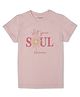 GINI & JONY Cotton Half Sleeves T-Shirt Text Print - Pink