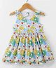 Orrigany Cotton Sleeveless Floral Printed Frock - Multicolour