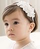 Ziory Floral Applique Pearl Detailed Headband - White