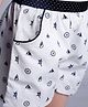 Soleilclo Sea Theme Printed Cotton Shorts - White