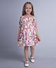 Soleilclo Half Sleeves Floral Printed & Smocked Detailed Chiffon  Dress - Ivory
