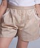 Soleilclo Striped & Lace Embellished Viscose Shorts - Tan