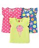 Babyhug 100% Cotton Knit Frill Sleeves  Polka Dot Print Top Pack of 3 - Multicolour