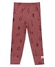 Turtledove London Cotton Knit Full Length  Leggings with Tree Print - Brown