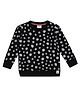 Turtledove London Organic Cotton Knit Full Sleeves Sweatshirt Polka Dot Print - Black
