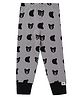 Turtledove London Cotton Knit Full Length Lounge Pant with Bear Print - Grey