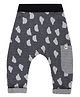 Turtledove London Cotton Knit Full Length Printed Jogger - Black