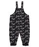 Turtledove London Cotton Knit Sleeveless Dungaree With Abstract Print - Black
