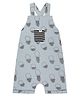 Turtledove London Cotton Knit Sleeveless Dungaree With Front Striped Pocket & Jelly Fish Print - Blue