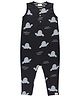 Turtledove London Cotton Knit Sleeveless Dungaree With Sea Lion Print - Black