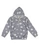 Turtledove London Organic Cotton Knit Full Sleeves Reversible Hooded Sweatshirt Rainbow Print - Grey