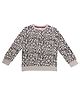 Turtledove London Organic Cotton Knit Full Sleeves Sweatshirt Leopard Print - Off White