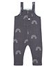 Turtledove London Cotton Knit Sleeveless Dungaree With Rainbow Print - Grey