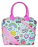 Echo Boomers Smiley Print Insulated Tiffin Lunch Bags for Kids with Multi Zipper Pockets (Pack of 1)