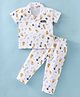 WOW Clothes Cotton Half Sleeves  Night Suit Animal Print - White