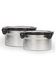 Femora Lunch Box High Steel Round Airtight Storage Container with Lock Lid - 850 ml