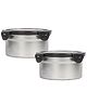 Femora Lunch Box High Steel Round Airtight Storage Container with Lock Lid - 350 ml / 12 Oz, Set of 2