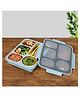 Femora High Steel Rectangle Lunch Box Steel Container - Grey with Bag