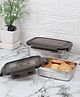 Femora Stainless Steel Rectangle Storage Container With Lock Lid Lunch Box - Set Of 2