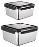 Femora Steel Square Container Airtight Leakproof Unbreakable Storage Container/Lunch Box -  Set Of 2