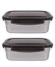 Femora Steel Square Container Airtight Leakproof Unbreakable Storage Container Lunch Box - 850 ml/gm - Set of 2