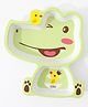 Sectioned Feeding Plate with Crocodile Print - Green