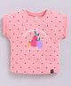 giniekids Half Sleeves Fruits & Polka Dots Printed Tee - Peach