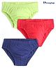 Honeyhap Single Jersey with Bio Finish Briefs  Solid Colour Pack of 3 - Tango Red Tendershoots Green &  Limoges Blue