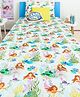 Zookeeper  Mermaid's Birthday Party Bed Sheet and Shams Set - Single-Flat + 1 shams Multicolour