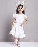 Mini & Ming Half Sleeves Solid Dress - White