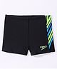 Speedo  Swimming Trunk with Line & Text Print - Black & Blue