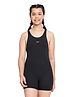 Speedo Sleeveless Racer Back Diving Suit  with Text Print - Black