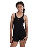 Speedo Sleeveless Racer Back Diving Suit  Text Print - Black & Pink