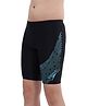 Speedo Above Knee Length  Swimming Trunk with Text Print - Navy Blue