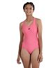 Speedo Sleeveless Racer Back  V Cut Swimsuit with Text  Print - Pink