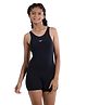 Speedo Sleeveless Racer Back Diving Suit with Text & Line Print - Black