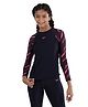 Speedo Full Sleeves  Swimming T-Shirt  with Text & Line  Print - Navy Blue & Pink