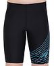 Speedo Above Knee Length  Swimming Trunk with Text & Line  Print - Black &  Blue