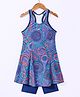 Speedo Sleeveless  Frock Swimsuit with Polka Dot Print - Purple