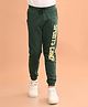 Lilpicks Sports Camp Text Printed Joggers - Green