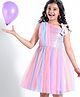 Hola Bonita Knit Sleeveless Sequin with Rainbow Mesh Party Dress - Muticolor
