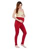 Lovely Mom's Solid Stretchable Pre & Post Maternity Leggings - Maroon